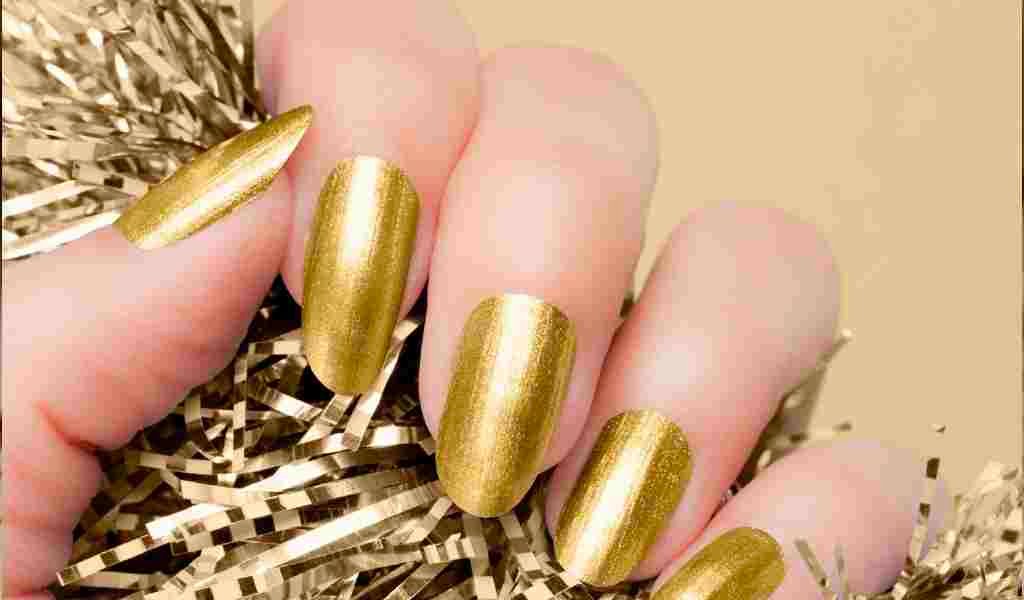 Gold Press On Nails